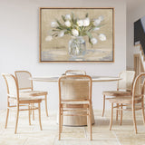 April Tulips Neutral Canvas Print