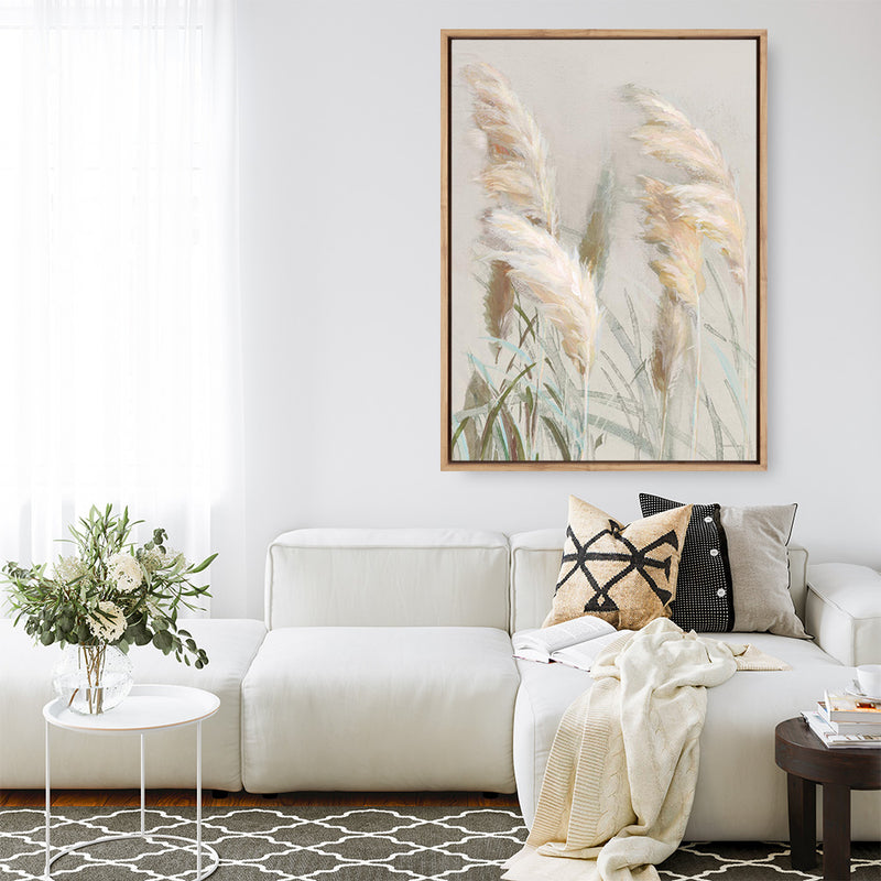 Neutral Pampas Grasses III Canvas Print