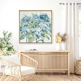 Romantic Hydrangeas Blue (Square) Canvas Print