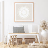Coastal Block Print I Neutral  (Square) Art Print