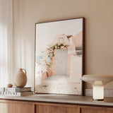 Santorini Pink House III Photo Canvas Wall Art Print
