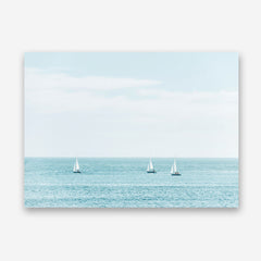 Three Sailboats Canvas Wall Art Print