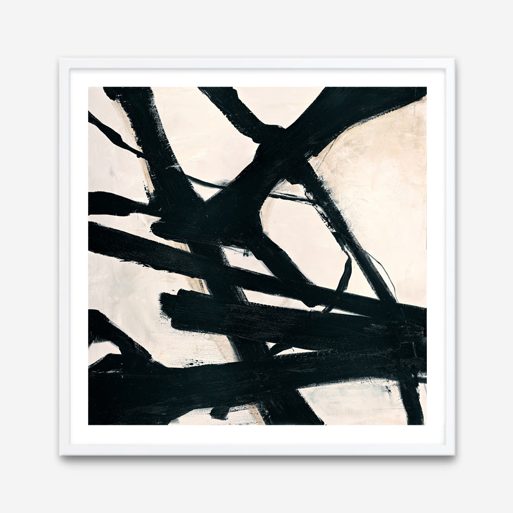 Behind Black (Square) Art Print
