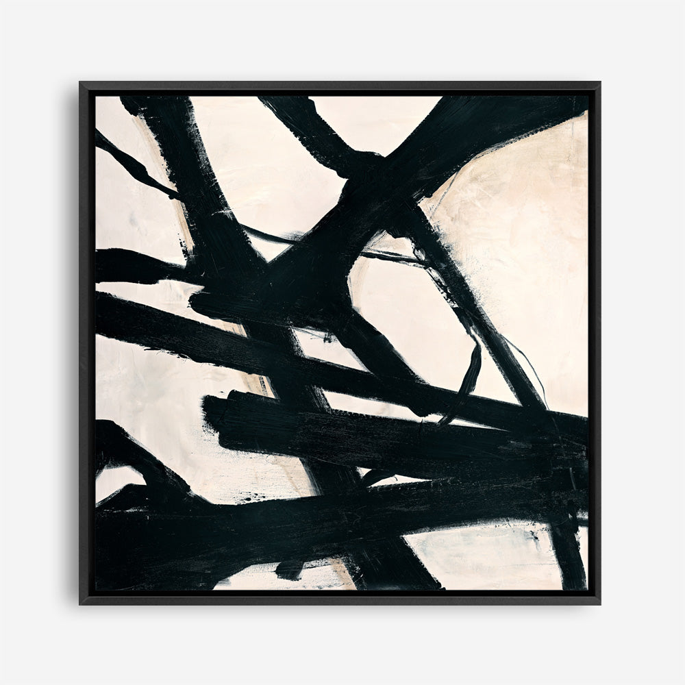 Behind Black (Square) Canvas Print