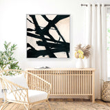 Behind Black (Square) Canvas Print