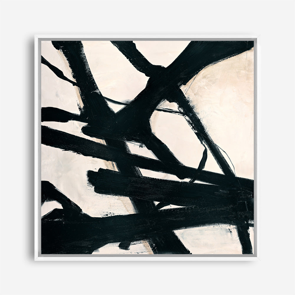 Behind Black (Square) Canvas Print
