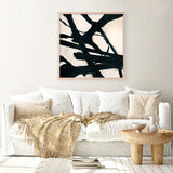 Behind Black (Square) Art Print