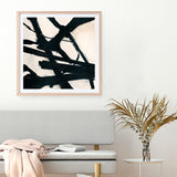 Behind Black (Square) Art Print