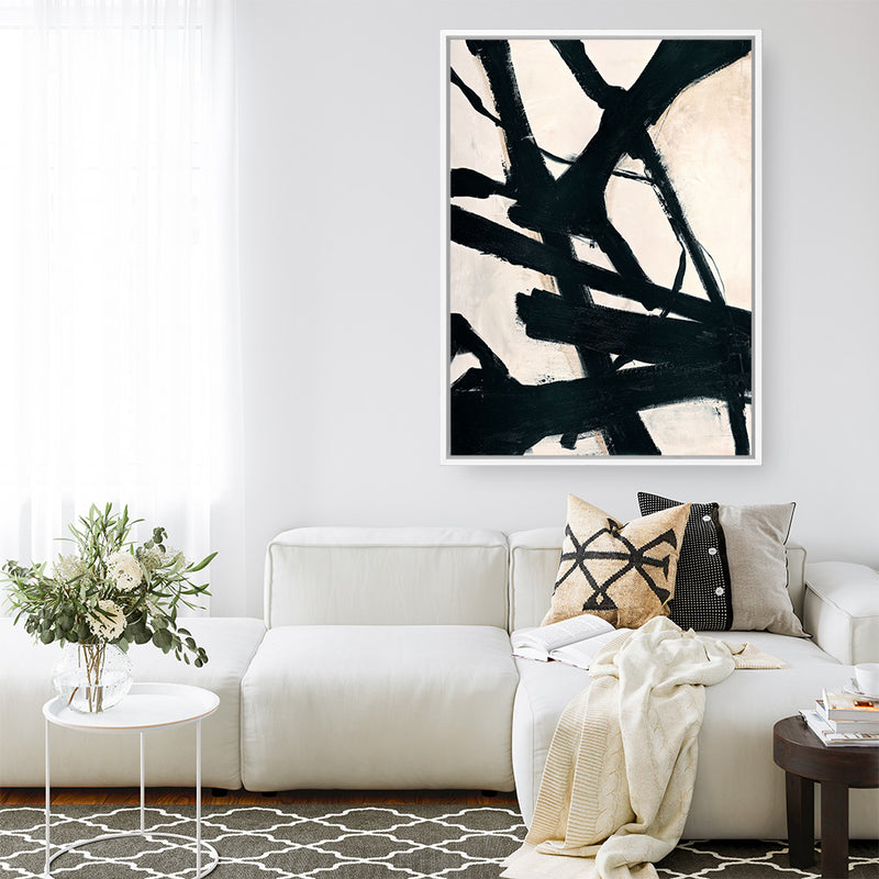 Behind Black Canvas Print