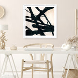 Behind Black (Square) Art Print