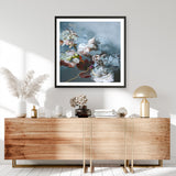 Haute Couture Blue (Square) Art Print