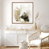 Aqua Sketch 1 (Square) Canvas Print