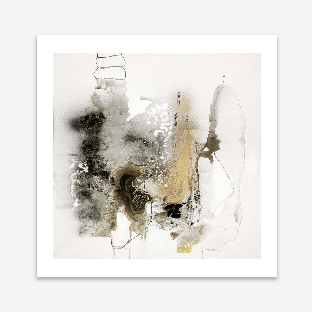 Aqua Sketch 2 (Square) Art Print