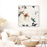 Abstract Birds 1 (Square) Canvas Print