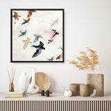 Abstract Birds 2 (Square) Canvas Print