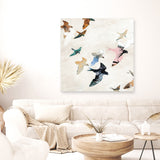 Abstract Birds 2 (Square) Canvas Print