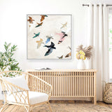 Abstract Birds 2 (Square) Canvas Print