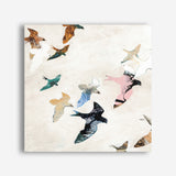 Abstract Birds 2 (Square) Canvas Print