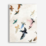 Abstract Birds 1 & 2 Canvas Print Set