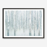 Birches in Winter Blue Gray Art Print