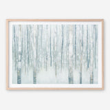 Birches in Winter Blue Gray Art Print