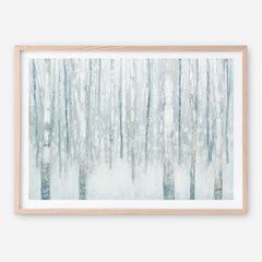 Birches in Winter Blue Gray Art Print