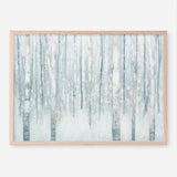 Birches in Winter Blue Gray Art Print