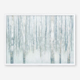 Birches in Winter Blue Gray Art Print