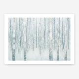 Birches in Winter Blue Gray Art Print