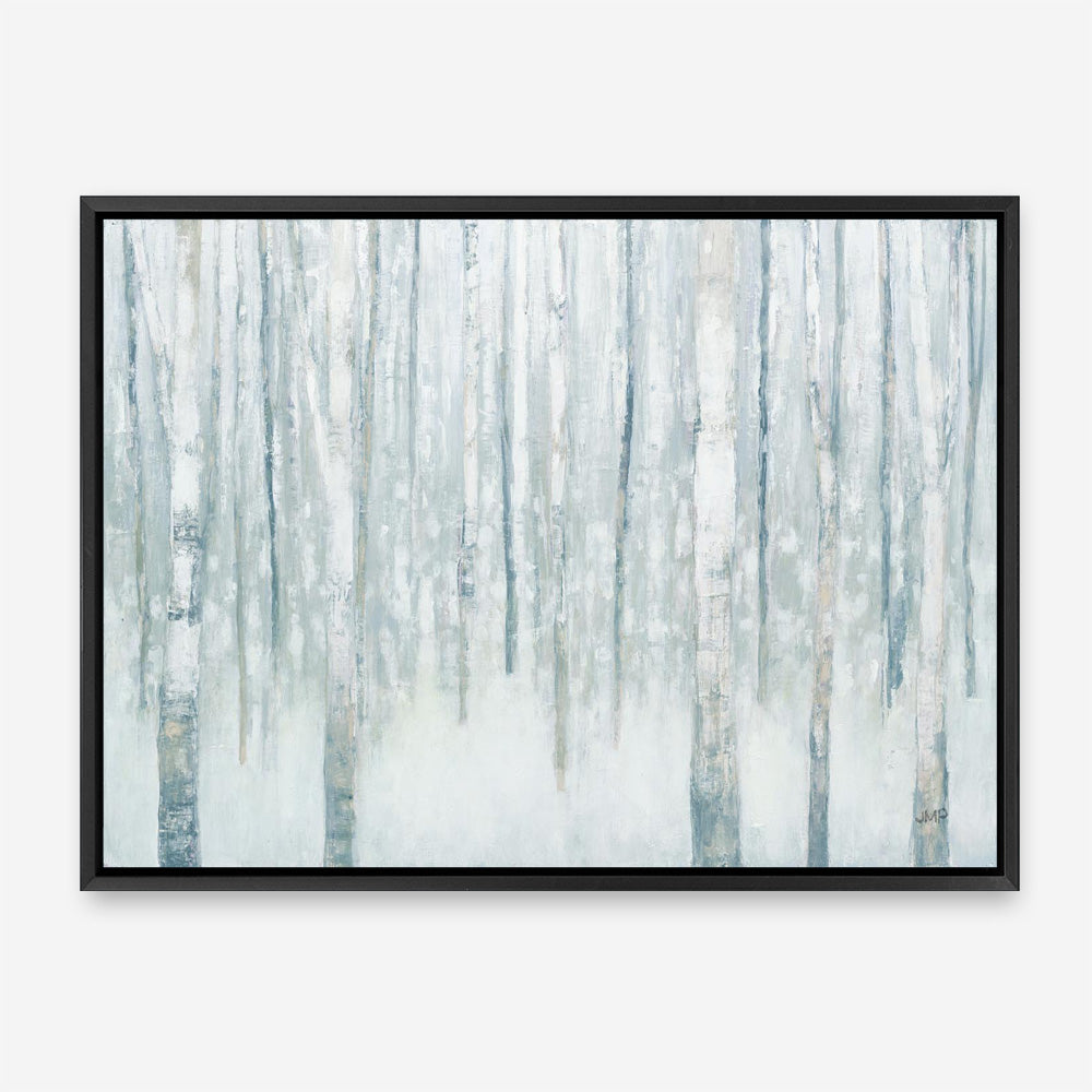 Birches in Winter Blue Gray Canvas Print