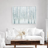 Birches in Winter Blue Gray Canvas Print