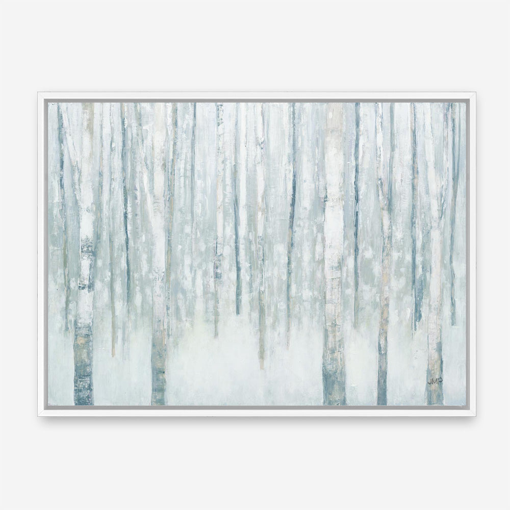 Birches in Winter Blue Gray Canvas Print