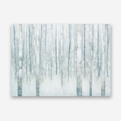 Birches in Winter Blue Gray Canvas Wall Art Print