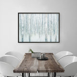 Birches in Winter Blue Gray Art Print