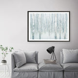 Birches in Winter Blue Gray Art Print