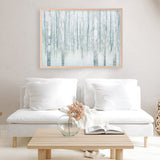 Birches in Winter Blue Gray Art Print