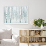 Birches in Winter Blue Gray Art Print
