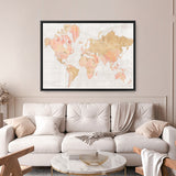 Across the World Map Canvas Print