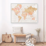 Across the World Map Canvas Print