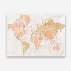 Across the World Map Canvas Print