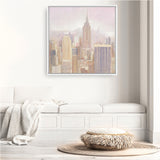 Manhattan in the Mist (Square) Canvas Print
