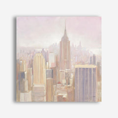 Manhattan in the Mist (Square) Canvas Wall Art Print