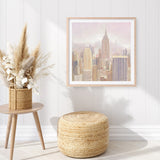 Manhattan in the Mist (Square) Art Print
