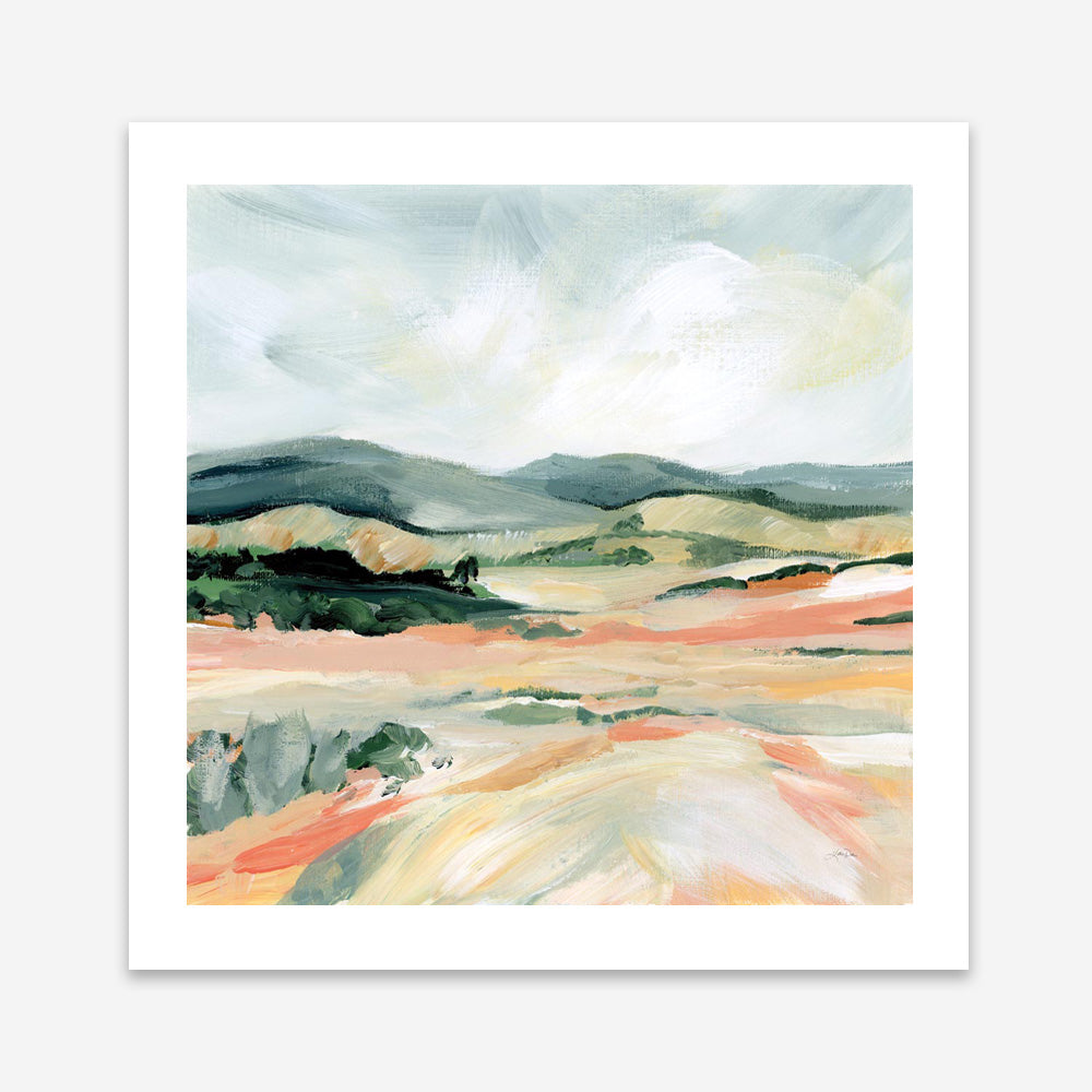 Vermillion Landscape I (Square) Art Print