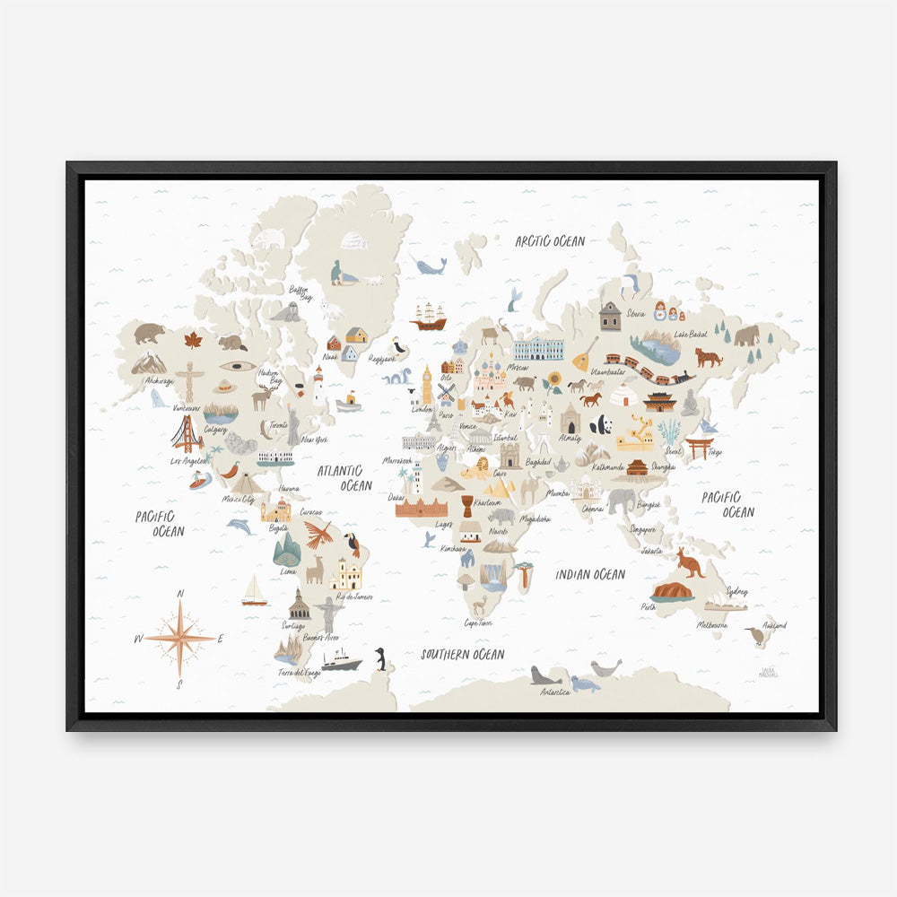Around the World I Canvas Print
