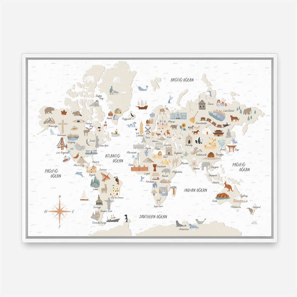 Around the World I Canvas Print