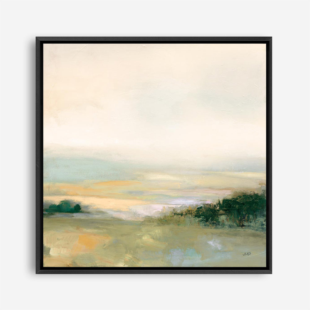 Dark Glowing Valley Neutral (Square) Canvas Print