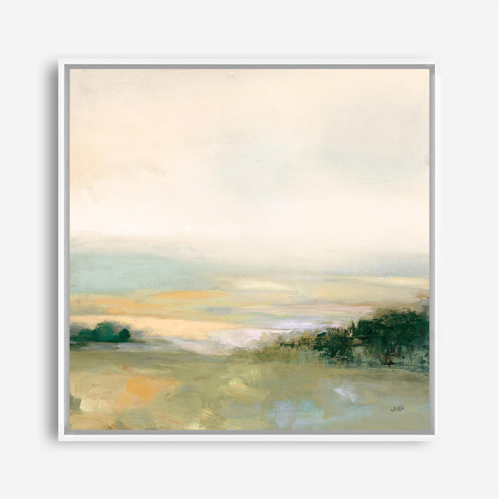 Dark Glowing Valley Neutral (Square) Canvas Print