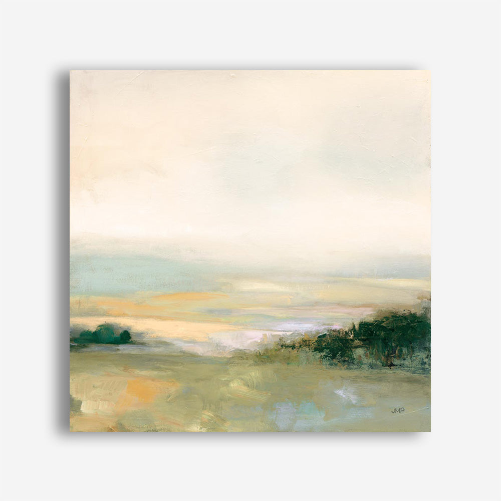 Dark Glowing Valley Neutral (Square) Canvas Print
