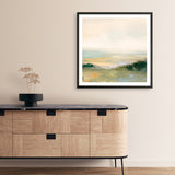 Dark Glowing Valley Neutral (Square) Art Print